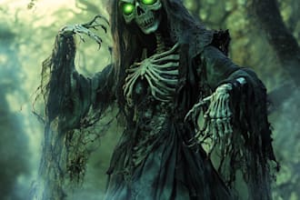 draw fantasy horror art illustration or dark creepy