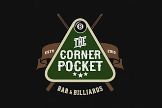 design pool hall and bar logo
