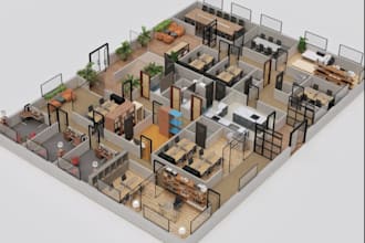 do high quality architectural 3d floor plans in 8k,4k,2k resolution