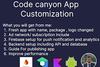 rebuild , redesign , reskin your codecanyon android app in kotin, java, jetpack