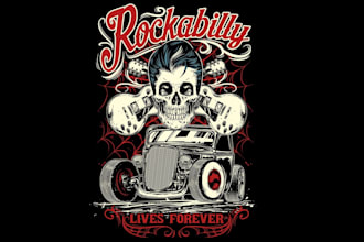 design rockabilly greaser rock logo