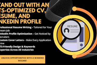 create ats friendly CV, cover letter, and linkedin profile optimization