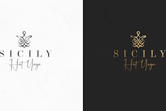 design unique sicily hot yoga logo