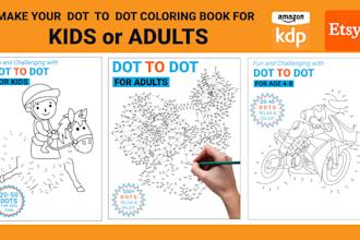 create dot to dot connect coloring pages book for kids and adults