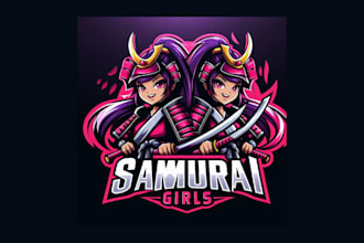 create amazing samurai girls mascot logo for your business