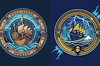 make creative boat ship logo with mascot style