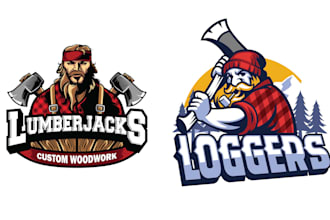 create esport woodwork sawmill mascot logo