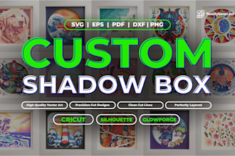 custom 3d shadow box svg for cricut and cutting machine