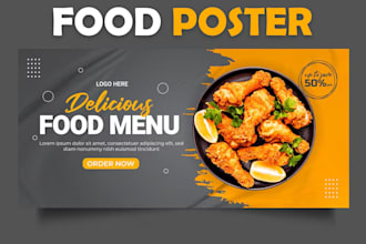 design your food poster, flyer and social media