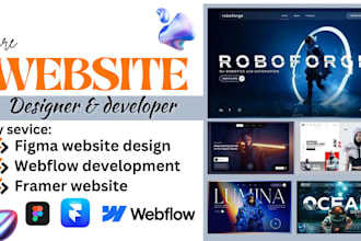 design medical website, travel agency website, fitness web using figma, framer
