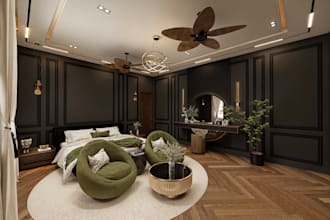 create modern interior designs with 3d rendering and space planning