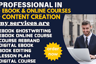 ghostwrite or rebrand digital marketing ebook online course content