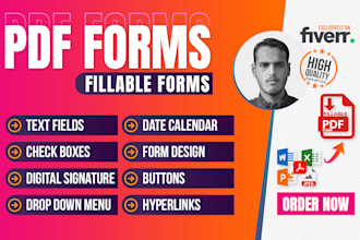 design and create a fillable PDF form within 24 hrs