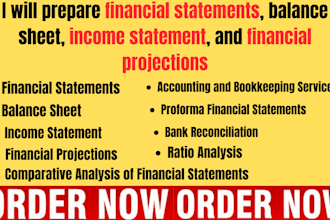 prepare financial statements profit and loss balance sheet income statement