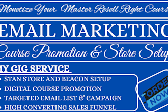 do store setup and email marketing course promotion