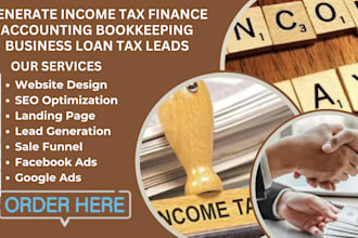 generate income tax finance accounting bookkeeping business loan tax leads