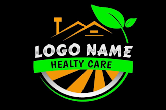 draw landscape agriculture and grass or lawn care logo