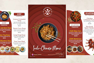 create a premium modern menu design for restaurant or cafe