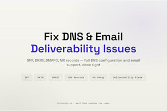 fix email deliverability dns, spf, dkim, dmarc issues