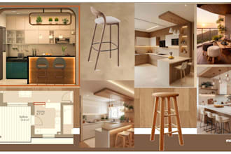 provide professional interior design mood board in 24 hour