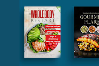 design cookbook cover, recipe book, kindle cover, ebook cover, book cover design