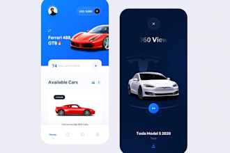 develop car rental app, car dealership app, car marketplace app, car booking app
