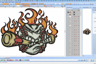 design embroidery digitizing logo into dst emb pes files