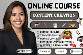 create online course content course curriculum training manual ppt