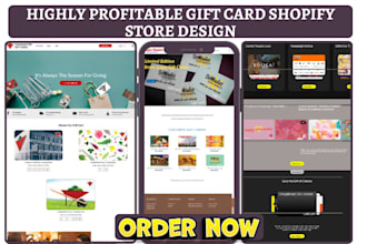 design gift card shopify store gift box loyalty card store voucher card website