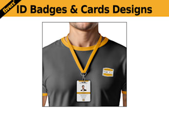 design professional id badge, name card, lanyard, and id card