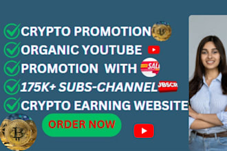 promote your crypto or token to my 175k engaged youtube audience
