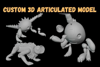 sculpt 3d articulated model 3d bjd doll 3d flexi toy robot design 3d printing