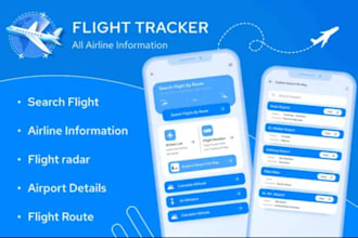 develop flight tracker app, travel app, booking app, flight booking app