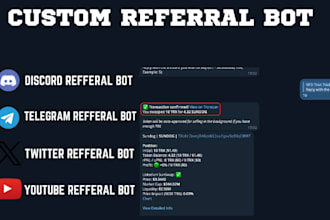 build custom referral bot, discord, telegram, twitter