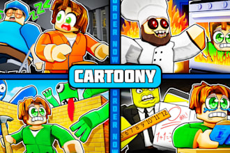 create cartoony poses roblox thumbnail gfx for your game