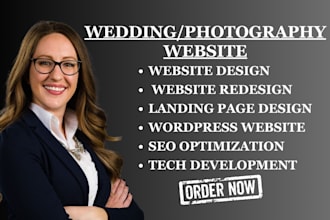 build wedding website, wedding invitation, product website,  or landing page