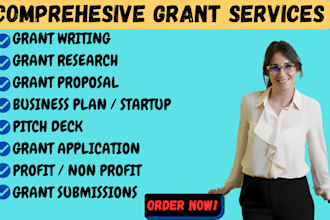 write grant proposal grant application research pitch deck business plan