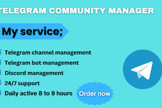 be your professional crypto telegram or discord community manager or moderator