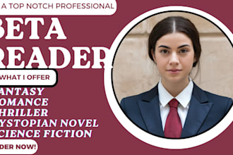 beta read science fiction romance fantasy horror paranormal and dystopian novel