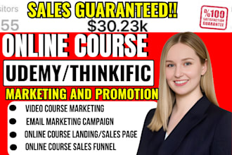 promote your online course on udemy, teachable, thinkific to get students, sales