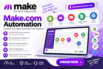 setup make com workflows automation using http API webhooks