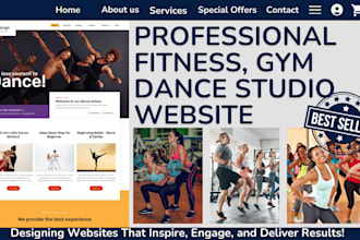 design yoga fitness dance studio zumba gym workout ballet dance piliates website
