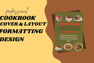 format and design cookbooks, recipe books, meal plan, paperback and hardcover
