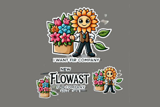 design a beautiful floral florist mascot logo for your brand
