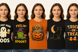 do trendy custom christmas halloween t shirt designs for pod and bulk tshirt