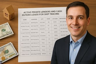 pull active private lenders and cash buyers leads for skip tracing by tloxp