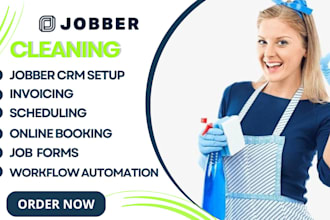 setup jobber crm cleaning, invoicing, scheduling, online booking, job forms