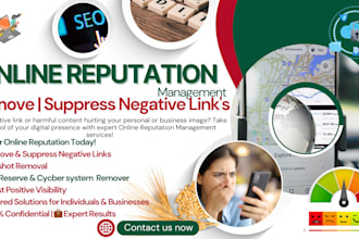 remove negative links and do online reputation management reverse SEO