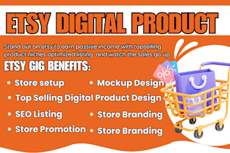 setup etsy store, stan store with product listing
