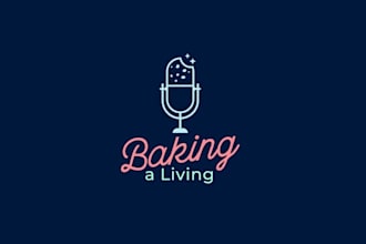 design energetic cookie baking podcast logo